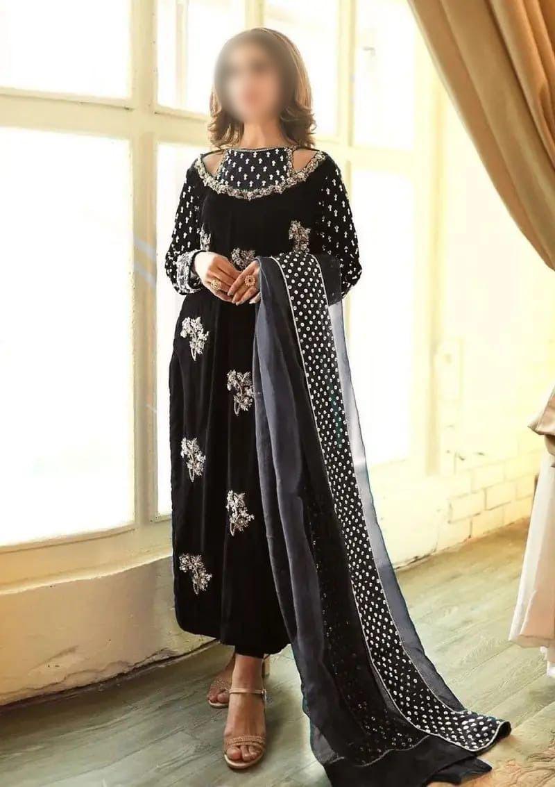 Dhanak embroidered luxury unstitched 3pc suit